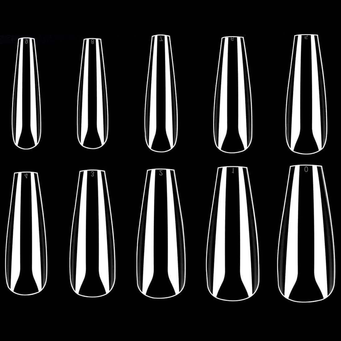 No Crease False Coffin Nail Art Tips Full Cover False Nails  Shaped Artificial News Transparent False Nails