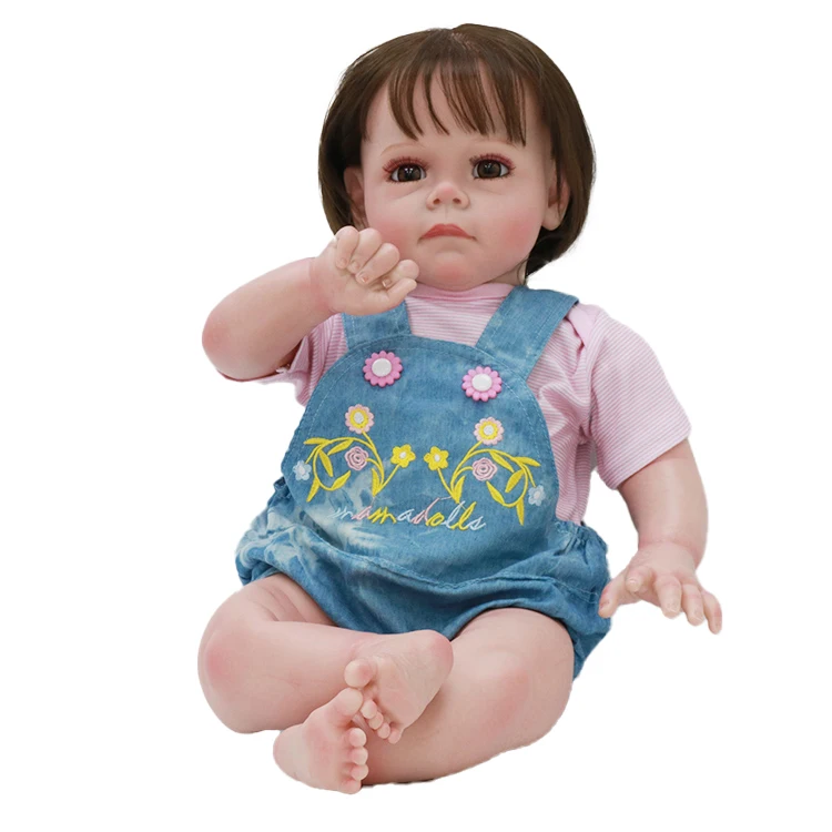 60cm handmade high quality painting reborn doll silicon short hair american doll with much detail