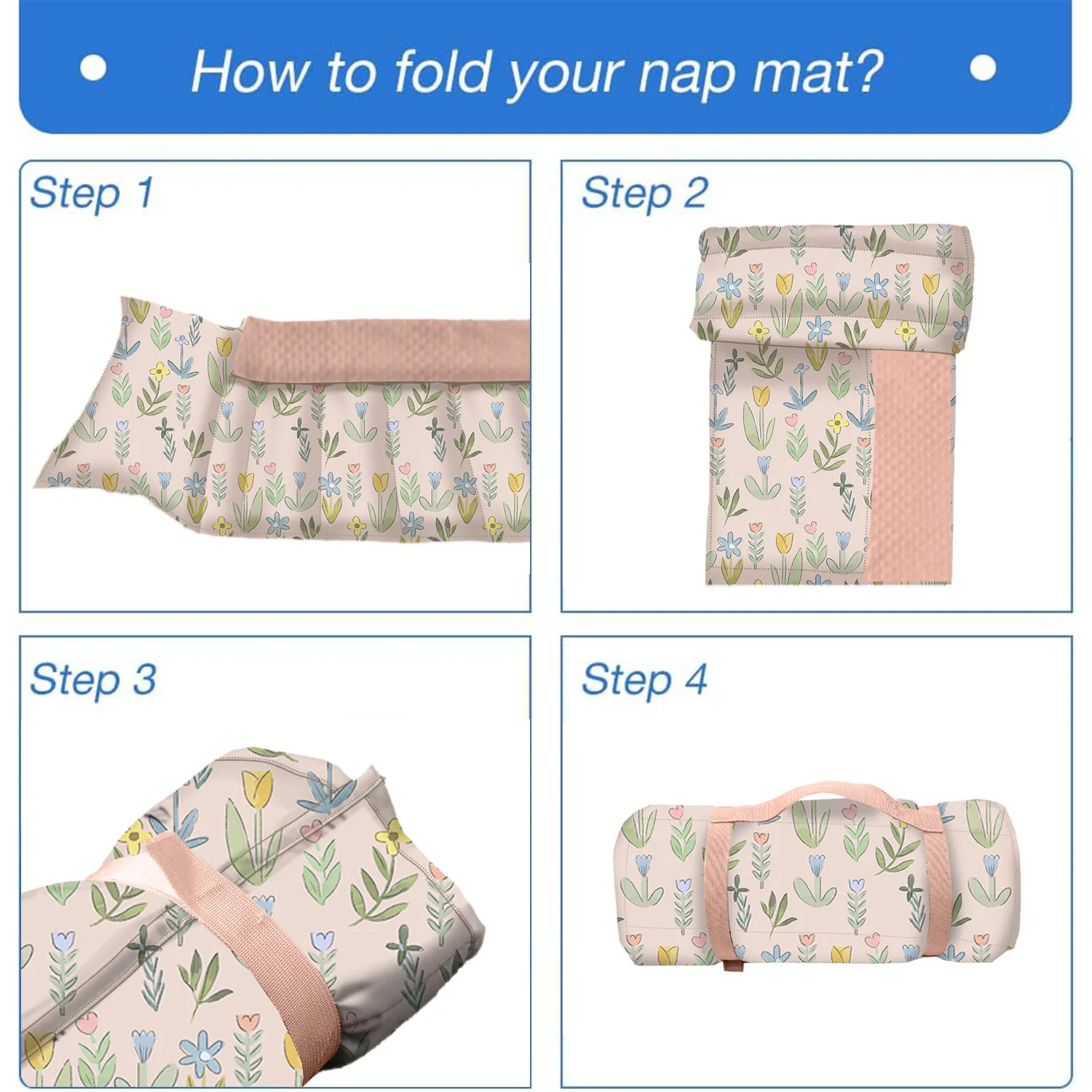 OEM Design Toddler Sleeping Kids Bag Nap Mat with Removable Pillow Soft Perfect for Kids Preschool, Daycare Polyester material