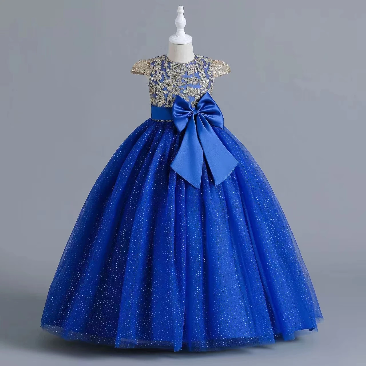 High grade girl red lace wedding dress Elegant Princess girl evening party dresses flower dresses for girls of 10 year old