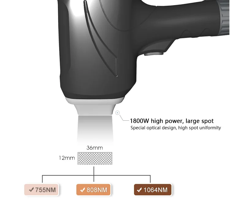 Non Channel Diode laser Crystal 755nm 808nm 1064nm Laser Diode 808nm Hair Removal Machine