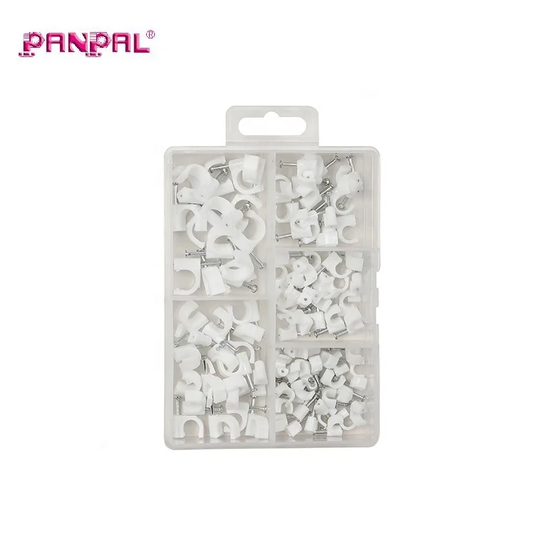 Высокое качество Пластиковые Стены ногтей крюк Электрический провод круглый якорь кабельный зажим комплект