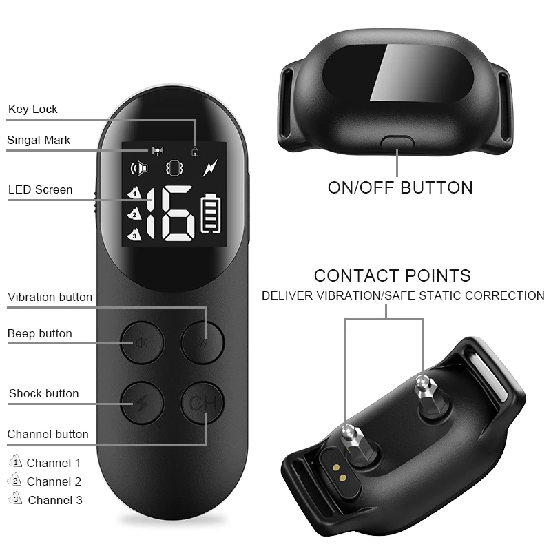 Dropshipping Rechargeable Remote Agility Pet Training Products IP68 Waterproof Electronic Shock Prong Dog Training Collar