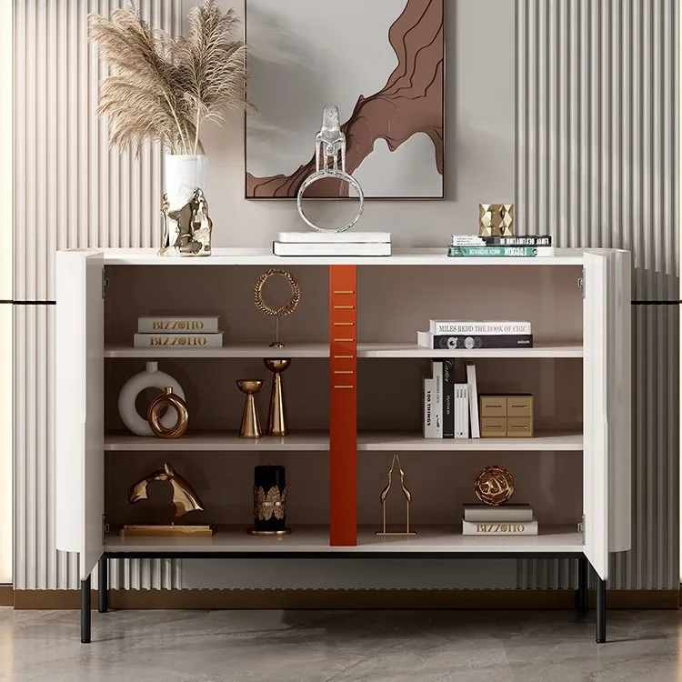 Small living room home multi-functional dining side cabinet modern simple storage tea water cabinet rock board light luxury