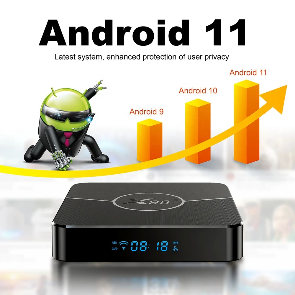 X98 Plus Android 11.0 TV Box S905W2 Android Box 2.4G/5G Wifi  4K*2K UHD Output 100M Ethernet Amlogic S905W2 Set Top Box x98
