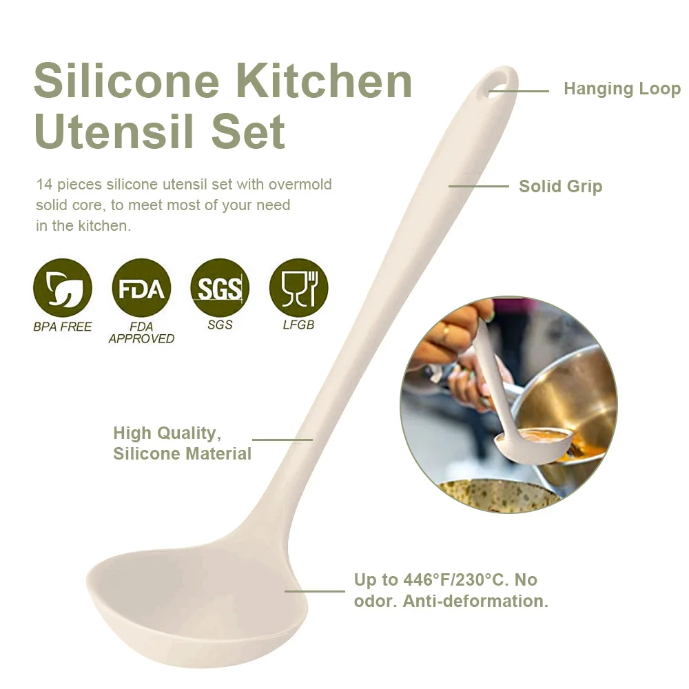 Kitchen Appliances Accessories Cookware Sets Cooking Tool Silicone Kitchen Utensils Set With Wooden Handle For Cooking