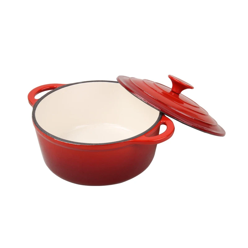 24cm Cast Iron Enamel Casserole Dish for Home Kitchen Cooking Oven Induction Stove and Gas Used for Baking