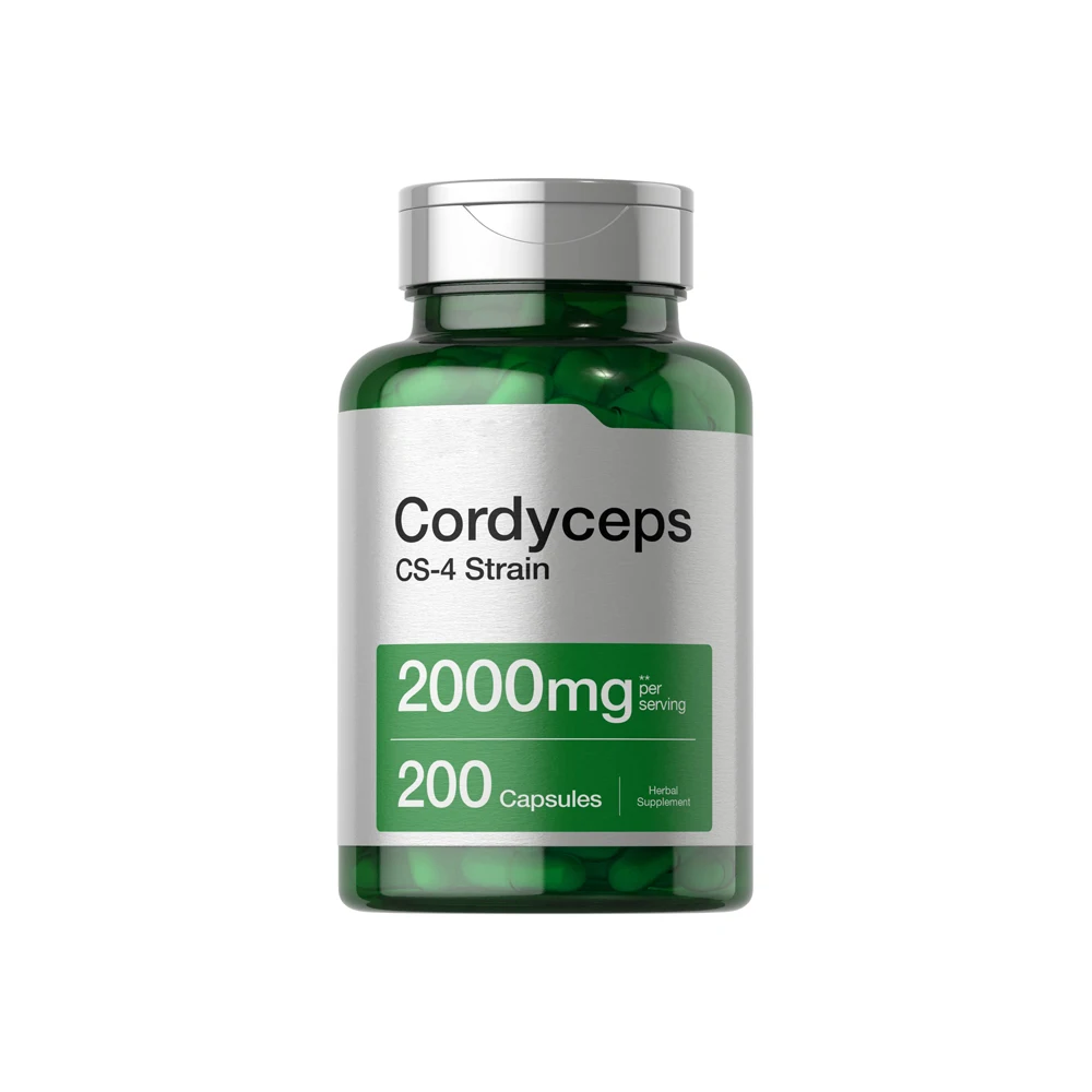 Cordyceps  Capsules for Meat-free cordyceps mushroom capsules 2000mg 200 count c