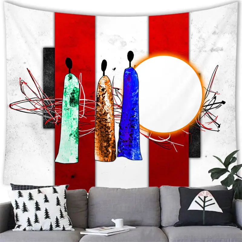 60X80 Inches Ancient Egyptian Ethnic African Tribal Woman and Black Girl Tapestry Wall Hanging for Room