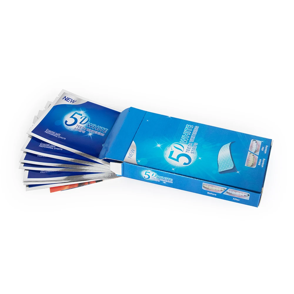 14Pairs 5D Bright White Teeth Whitening Strips Dental Kit Oral Hygiene Care Bleach Tooth Strips For Sensitive Teeth