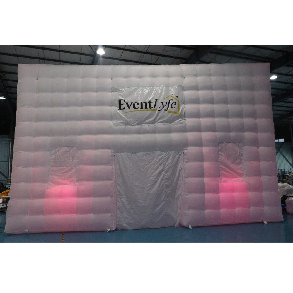 factory price custom giant outdoor blow up cube tent LED inflatable bar