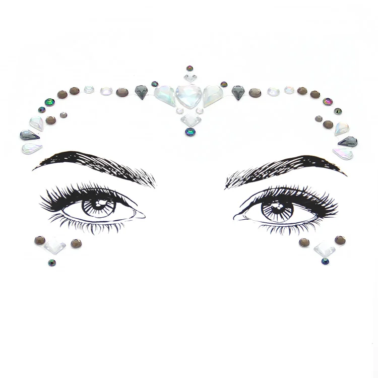 Luxury cosmetic sticker sheet Forehead rhinestone jewelry sticker tattoo face painting art glitter Fashion crystal gem tattoos