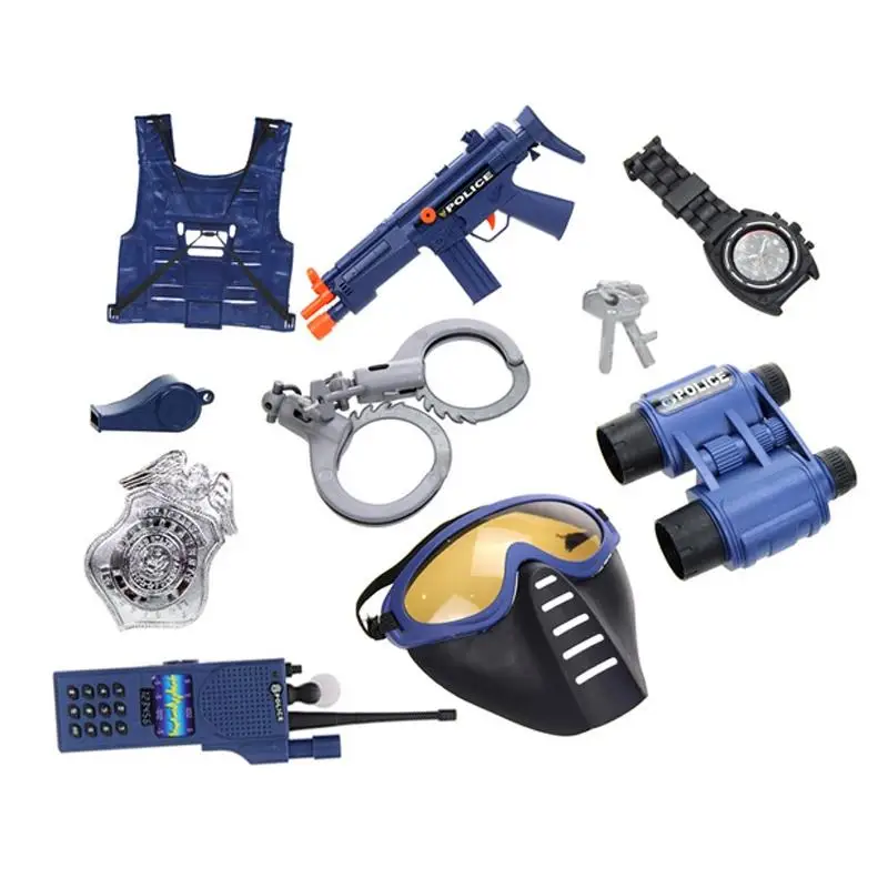 Outdoor Cool Boys Simulation Set Toy Police Play Set Game Pretend Play Police Equipment Toys