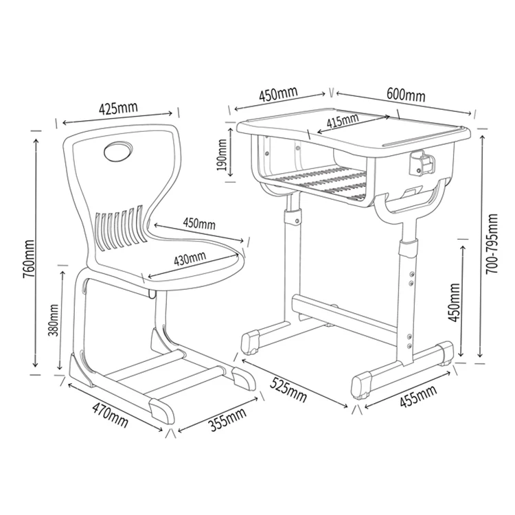 Hot Selling Products School Furniture Office Primary School Meeting Conference Deluxe Middle School Desk and Chair for Sale