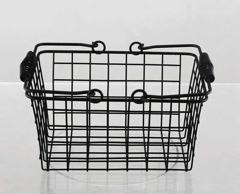 Creative Countertop Iron Black Table Organizer Vegetable Mesh Bowl Kitchen Storage Metal Wire Fruit Basket