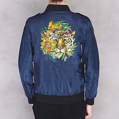 Flower Tiger Head Iron on Patches Sticker Vinyl Decals for Jeans T-Shirt Clothing Art DIY Decorations Women Men Clothes Sticker
