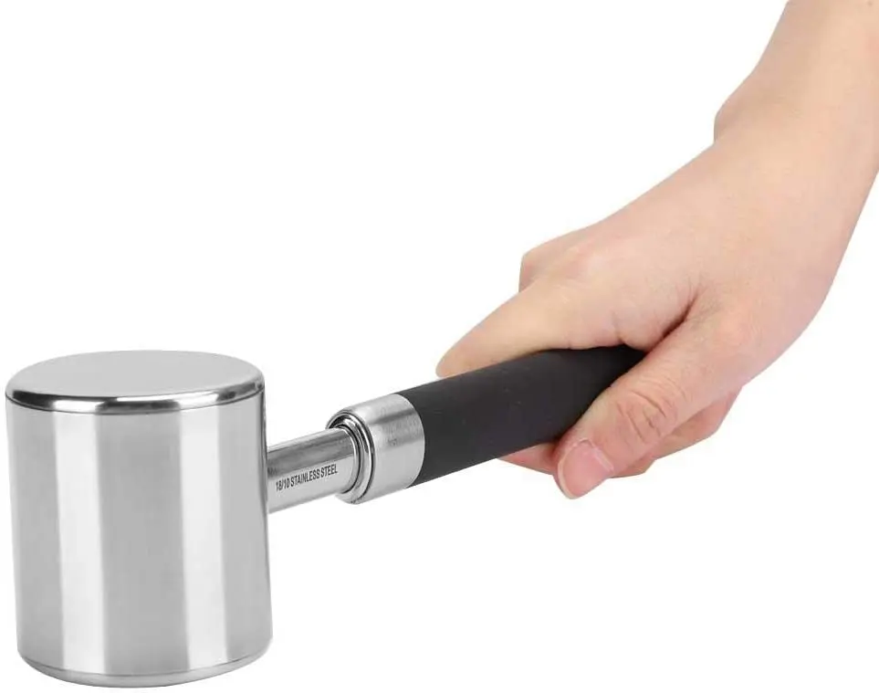 Dual Sided 304 Stainless Steel Meat Hammer With TPR Coating