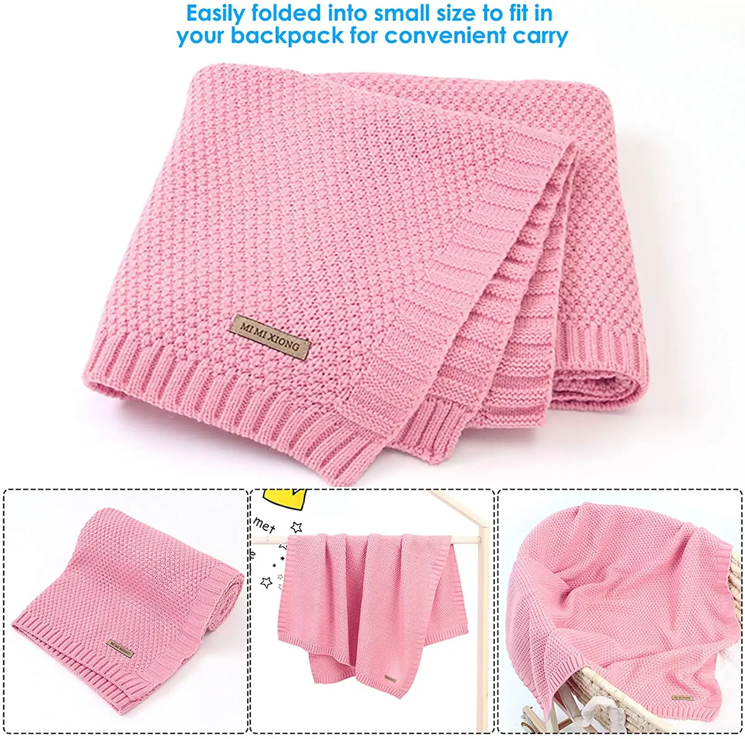 Baby Throw Blankets Newborn Soft Organic Cotton Baby Knitted Blanket Muslin Swaddle Wrap Towel Baby Stuff Security Blanket