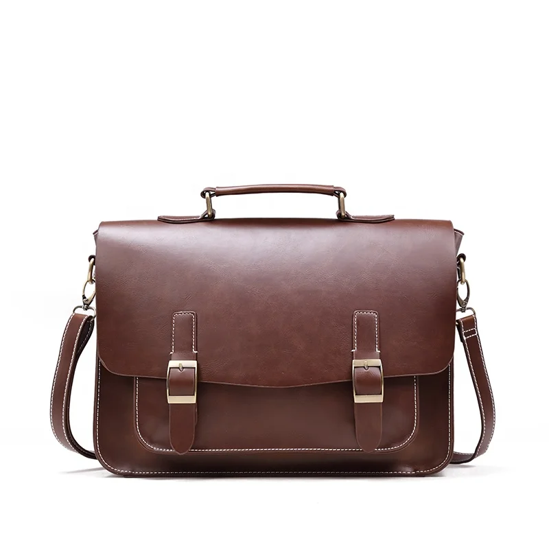 
Customized Hard Laptop Bag High End Vintage Leather shoulder bag for Lawyer Personalized Business handbag Briefcase 
