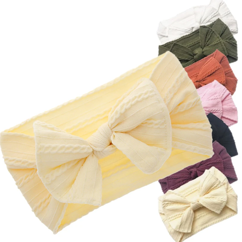 2021 New Fabric Hair Accessories Elastic Cotton Hair Accessories Baby Flowers Hair Band Top Kont Bow Ribbon Makeup Headbands