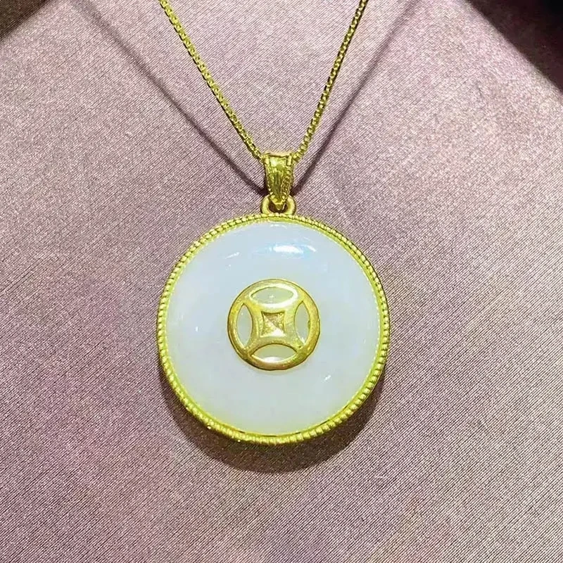 Luxury Fashion AU750 Pure Real 18K Gold Charm Pendant Necklace Fine Jewelry Women Ladies Female Necklaces joias em ouro 18k