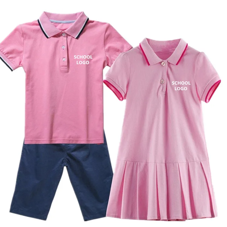 Super Soft Kindergarten and Preschool Uniform Custom Pink School Uniform