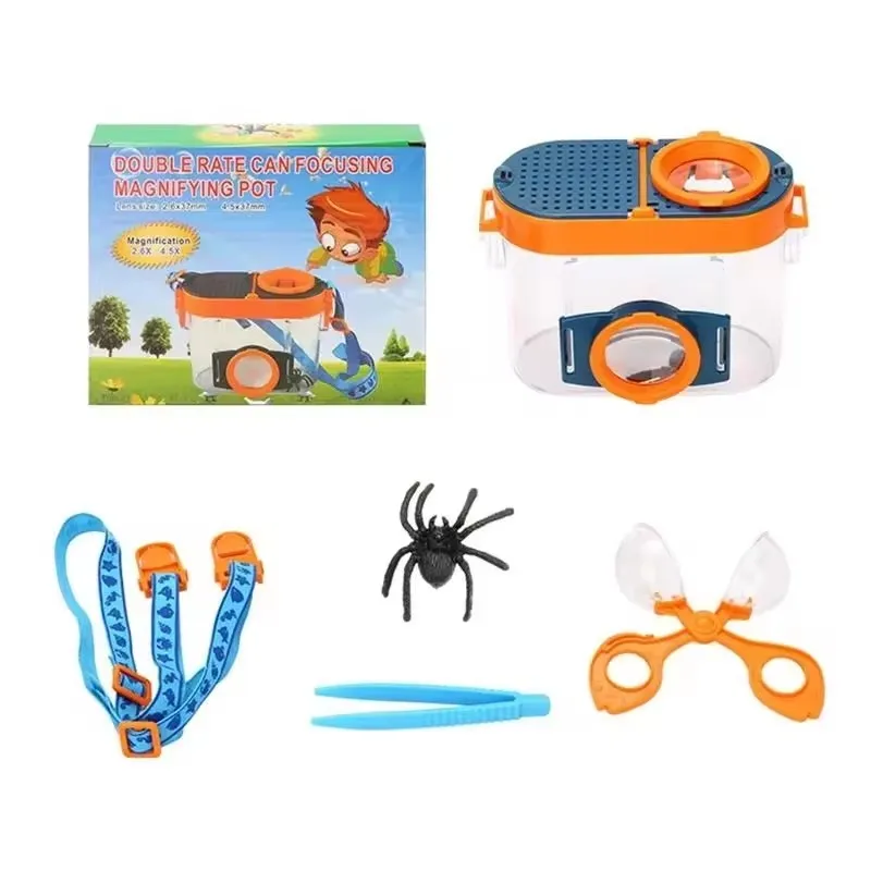 Bug Catcher Viewer for Kids Outdoor Toys Handheld Insect Magnifier Microscope Catching Kit