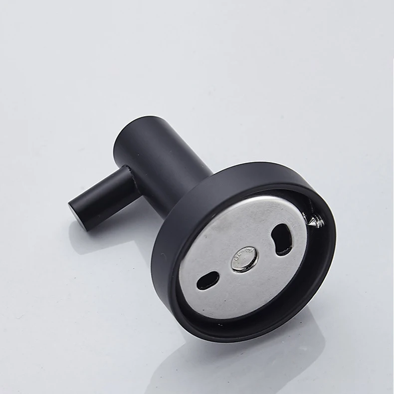 304 Stainless Steel Heavy Duty Round Hooks Wall Mounted, Black Towel Hooks for Bathroom Kitchen Bedroom Metal Robe Hook