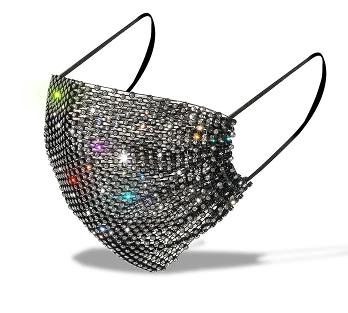 2020 Fashion Women Hot Style Mesh Flash Jewelry Mask Colorful New Crystal Shiny Diamond Mask Women Glitter Mask