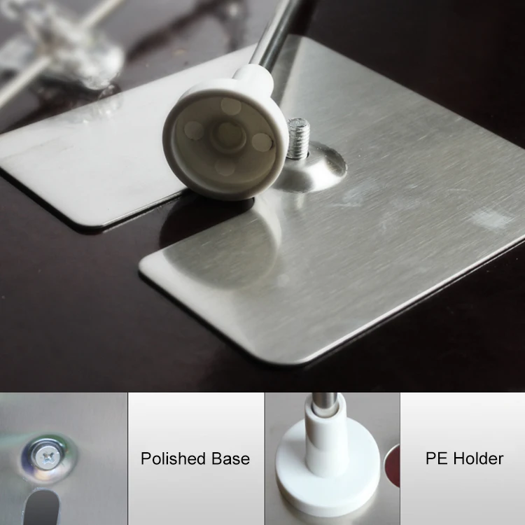 Height Adjustable Metal Clip Strip Sign Holder with Magnetic Base