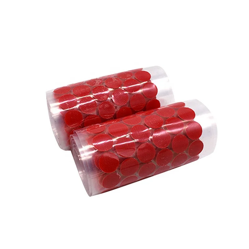 Red,Green,Blue,Yellow adhesive circle hook and loop dots strong glue adhesive hook loop spots