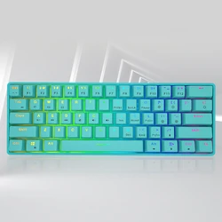 EAOR K28 Dual-mode 61-key BT Mechanical Gaming Keyboard Blue Switch RGB Gaming Keyboard for Desktop PC Laptop