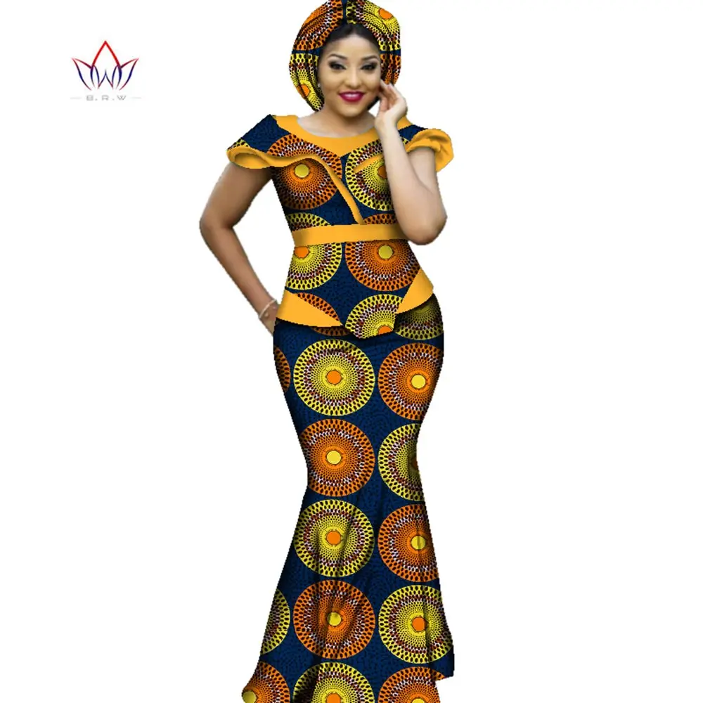 Hot Sale African Bazin Dresses Designs Dashiki Plus Size Women Africa Long Dress Party Dresses Women Set Clothing