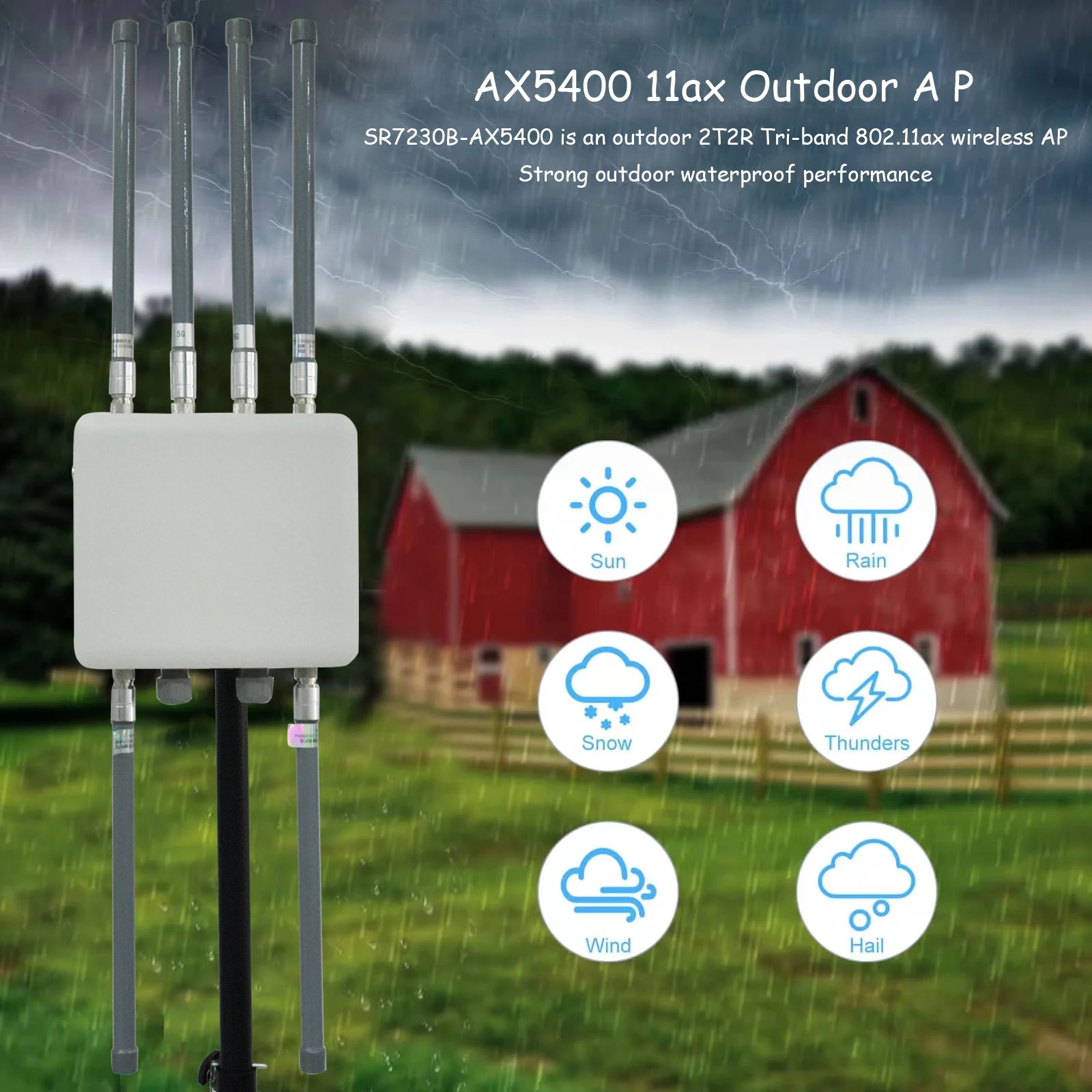 Outdoor Wifi 6 Support 2.4/5.2/5.8Ghz Wifi Range Extender Access Point Ax5400 802.11Ax 4G 5G Lte Cpe Router