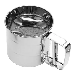 Wholesale kitchen baking tool manual stainless steel single layer 2 cups flour sieving sifter