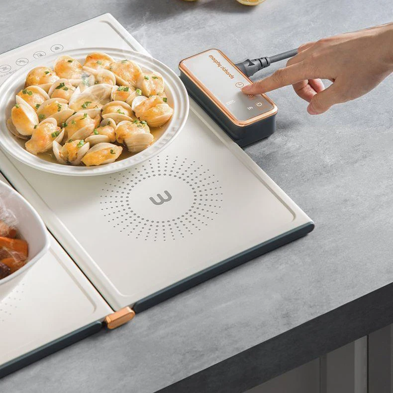 Folding hotplate Food Warming Plate Food Warming Tray Temperature Adjustable Foldable Hot Plates Induction cooker function