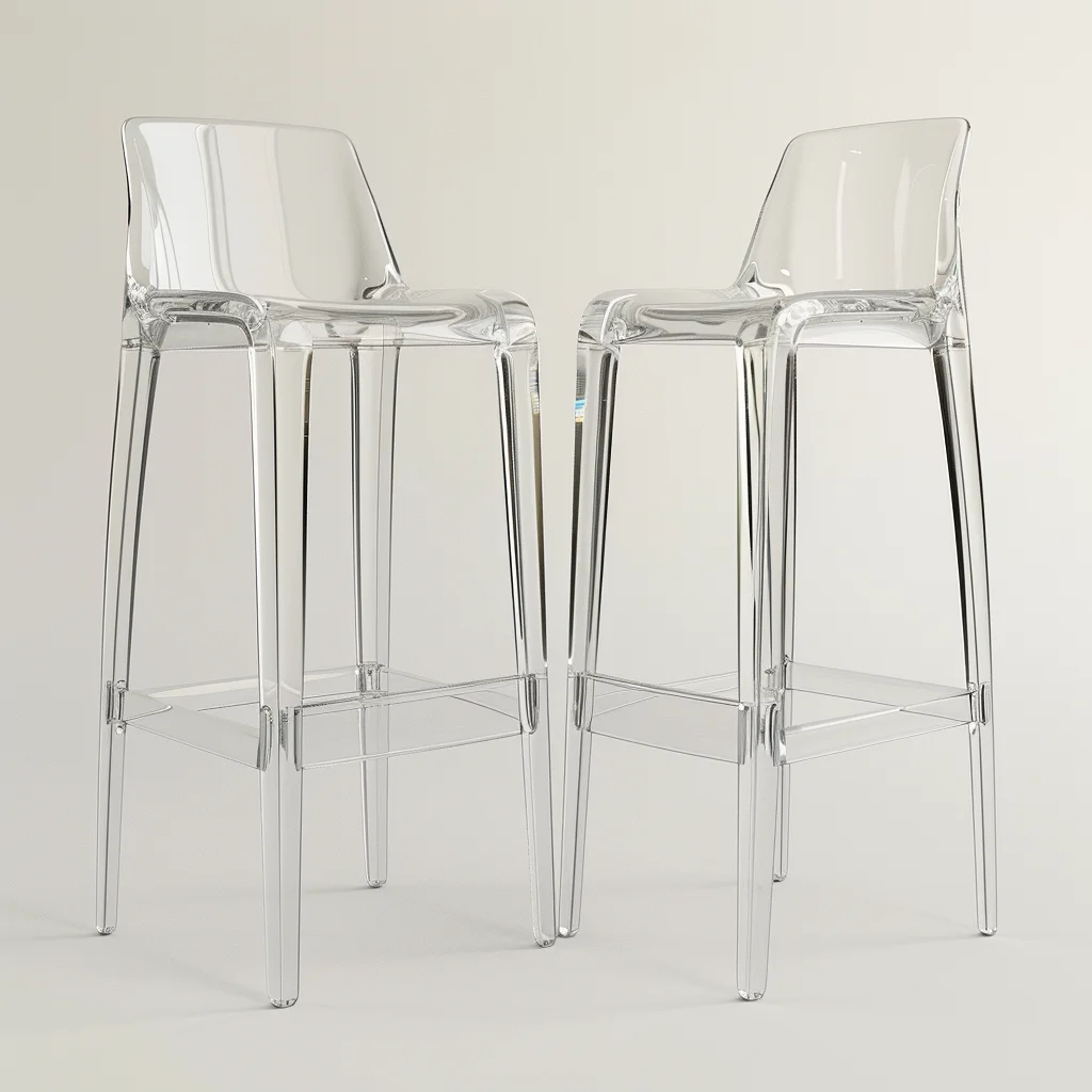 Wholesale Furniture Modern Simple Restaurant Plastic Resin Transparent Clear High Acrylic Kitchen Bar Stool