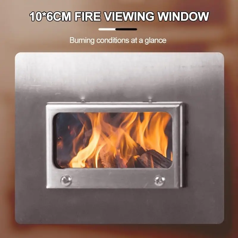 OGMIE Portable Camping Wood Burning Stove with Chimney Pipe for Tent Hiking Fishing Backpacking Gas Cooktops for Outdoor Cooking