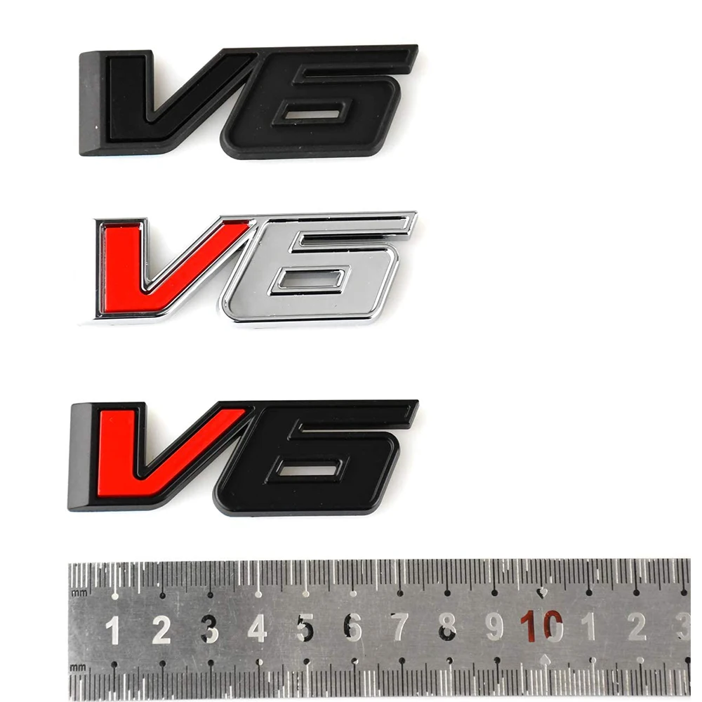 Wholesale Custom Abs Plastic Electroplate Chrome V6 3d Letters Car Bonnet Letters Sticker With Self-Adhesive