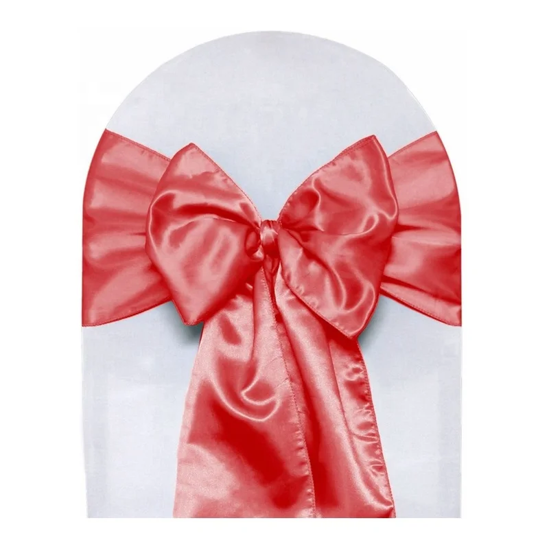 Decorative Banquet Wedding Ribbon Satin Chair Cover Sashes Bow For Chair Sashes