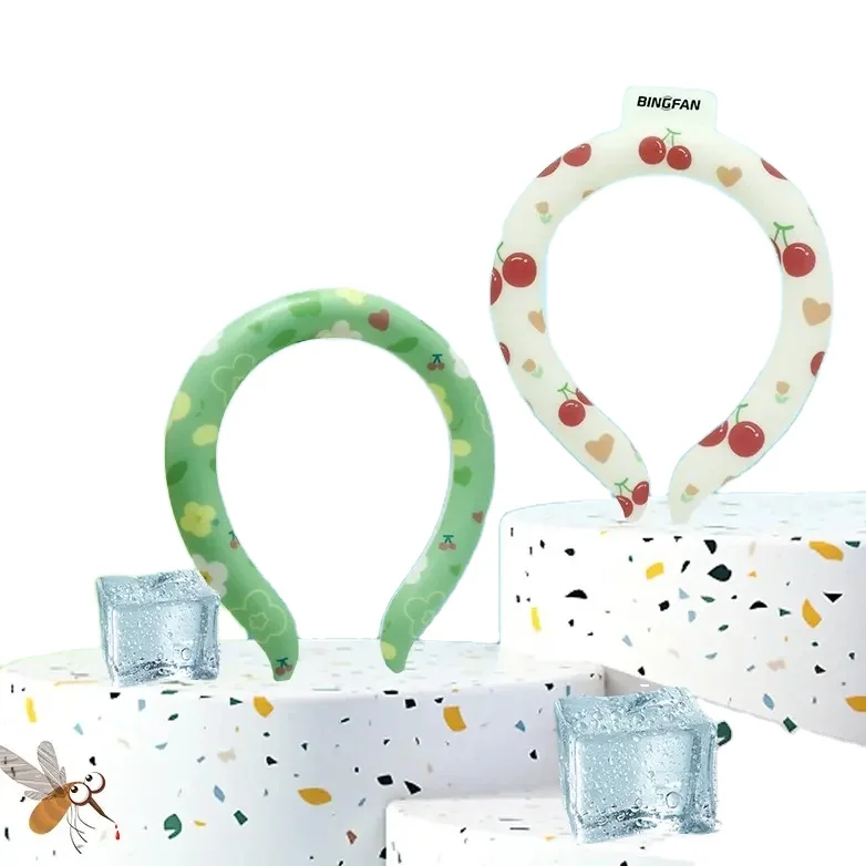 Reusable Automatic Ice Cooling Neck Wrap Portable Cooler Neck Ring Cold Gel Pack Wearable PCM Neck Cooling Tube