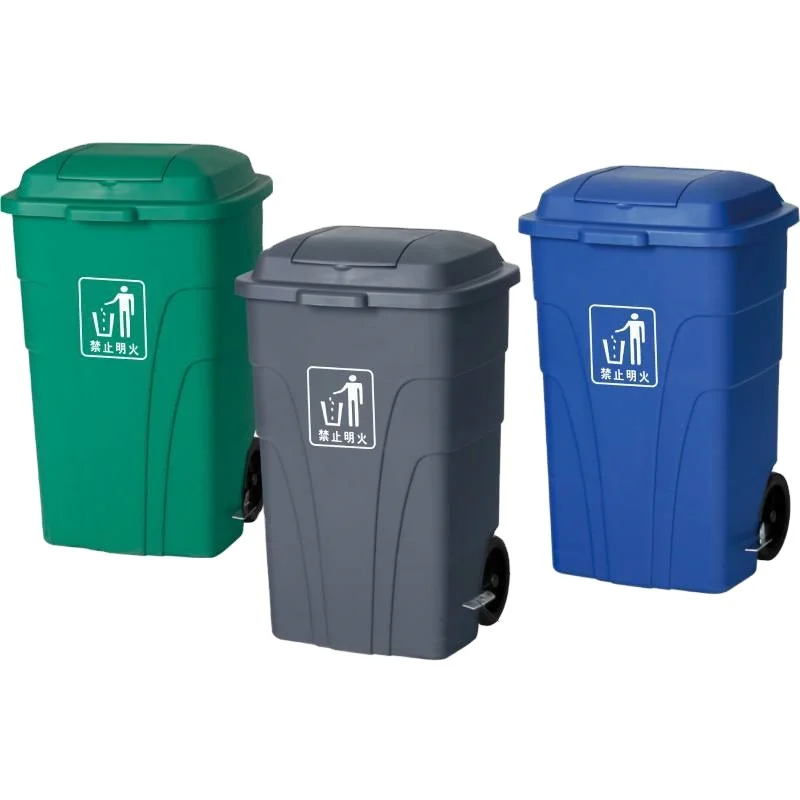Wholesale 240L plastic garbage bin with covers trash bin outdoor waste bin