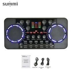 New Design Pro Live Streaming Sound Card 10 Sound Adjustable Effects BT 4.0 Audio Interface Mixer for Phone PC  Computer Usb