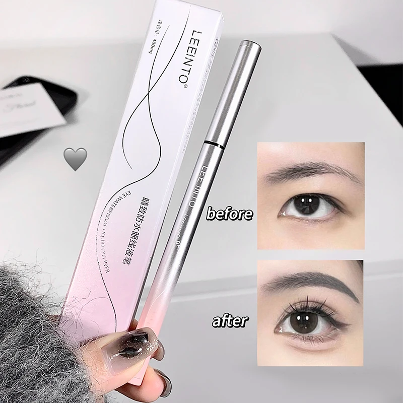 LEEINTO Extremely Fine and Smooth Waterproof Eyeliner Pen Makeup and Color Display Lower Eyelash Liquid Eyeliner