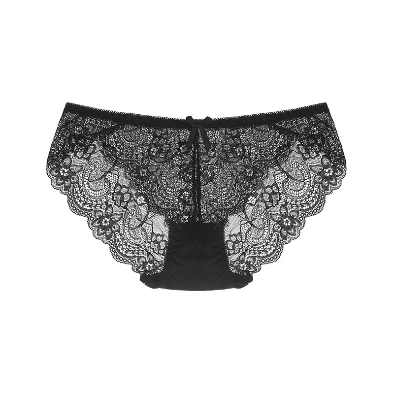 Sexy Lace Panties Women Cozy Lingerie Pretty Briefs Cotton Lining middle Waist Cute Underwear
