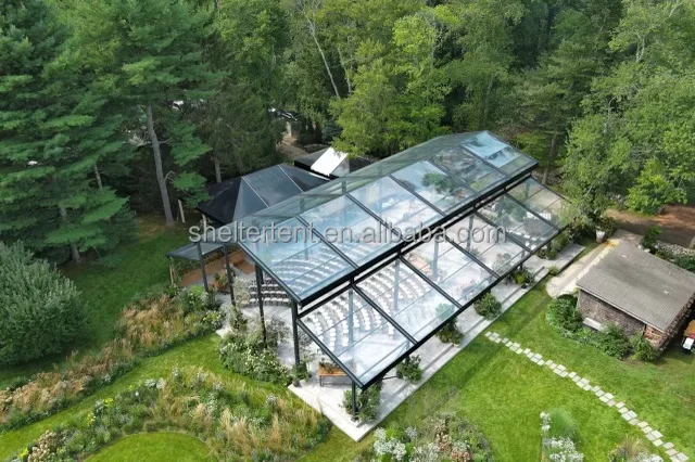 Clear Frame Wed Tent Venue Structure Marquee Party Glass wall Atrium Event Wedding Tents for Commercial Glass Marquee for Sale