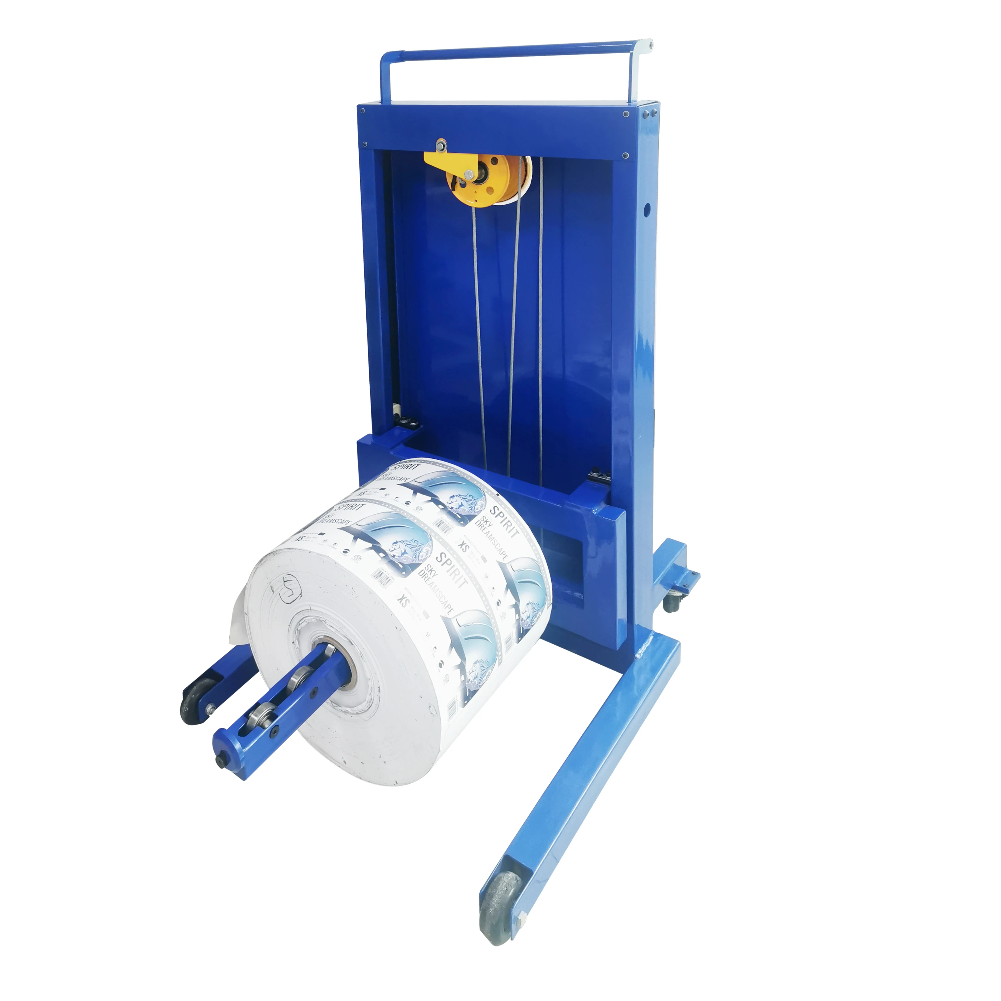 Factory Direct Sales Easy Operation paper roll mover 150kg manual lifter reel lifter for labels solution