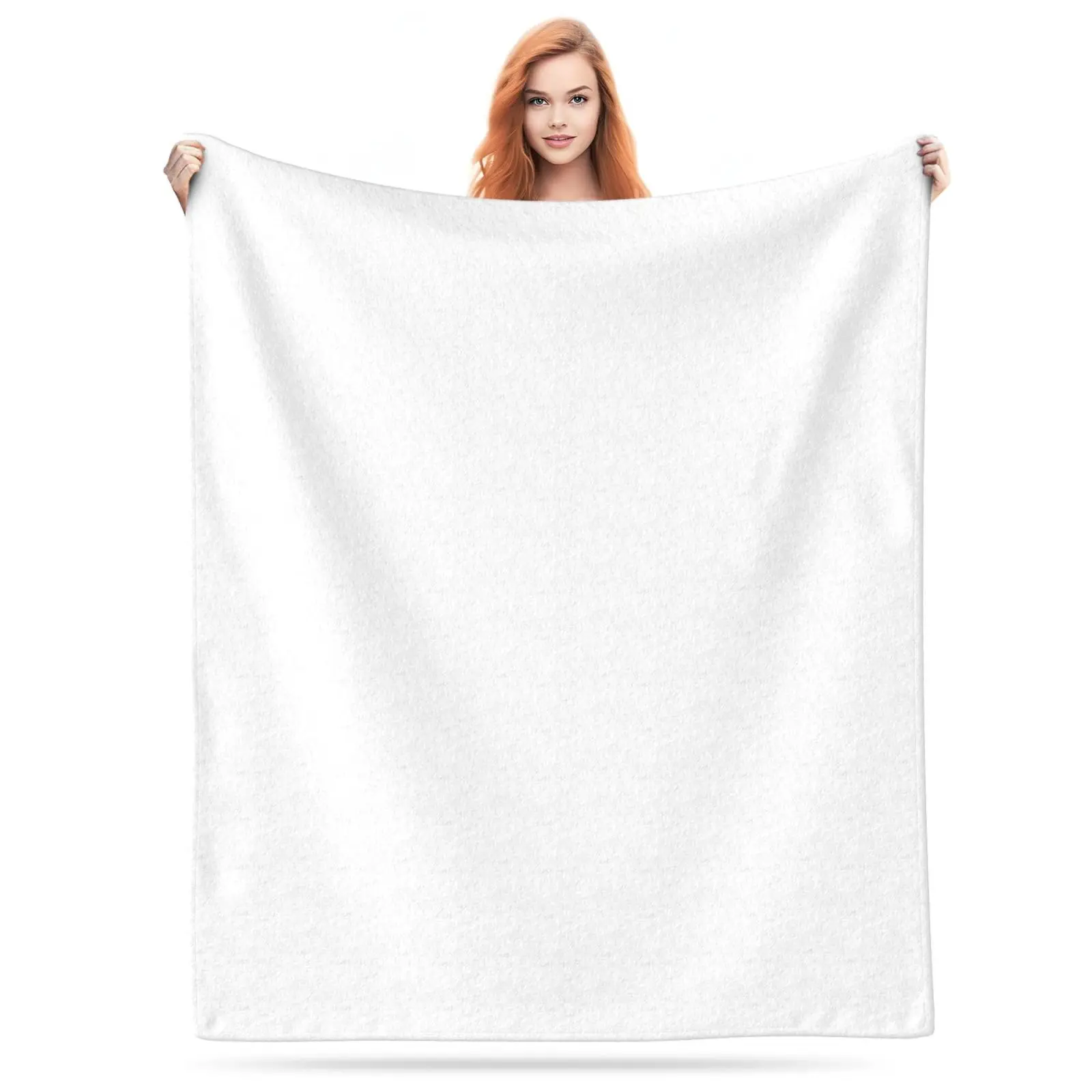 Good Price Soft Flannel Fleece Customized Sublimation Print Embroidery White Winter Throw Blanket for Adult Child Baby