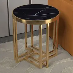 2022 new arrival modern design living room furniture high end marble round luxury Stainless steel base coffee table tea table