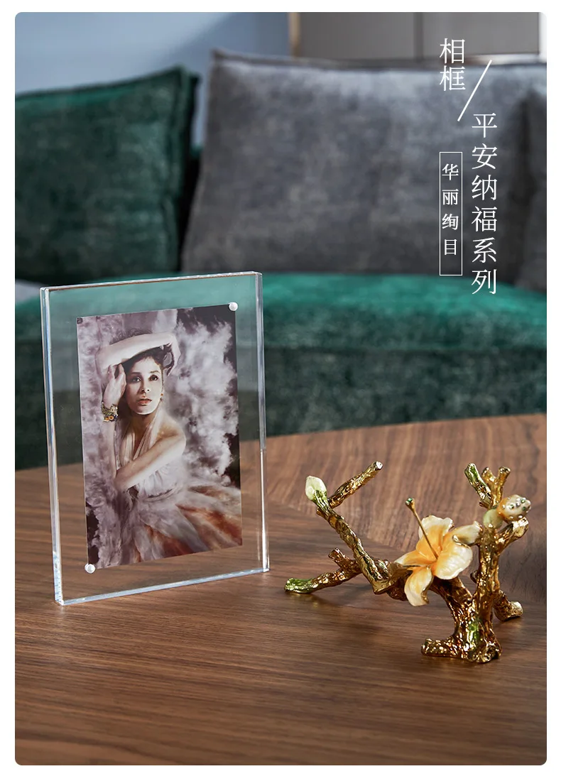 SANLOREN Modern Luxury Decorative Enamel European Style Frames Photo Albums Accessories Picture Frame Magic Mirror Photo Frame